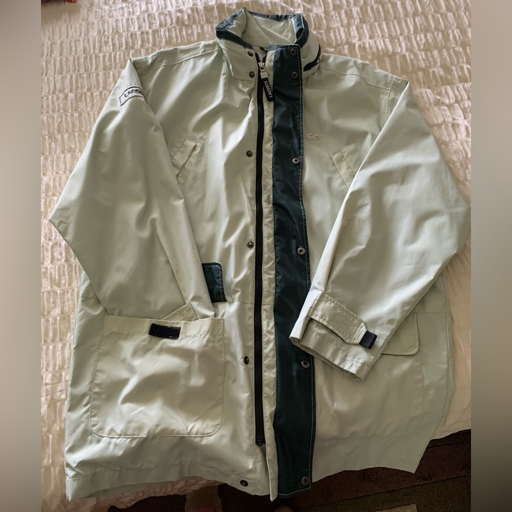 Lacoste Green Raincoat Weather-Resistant Jacket